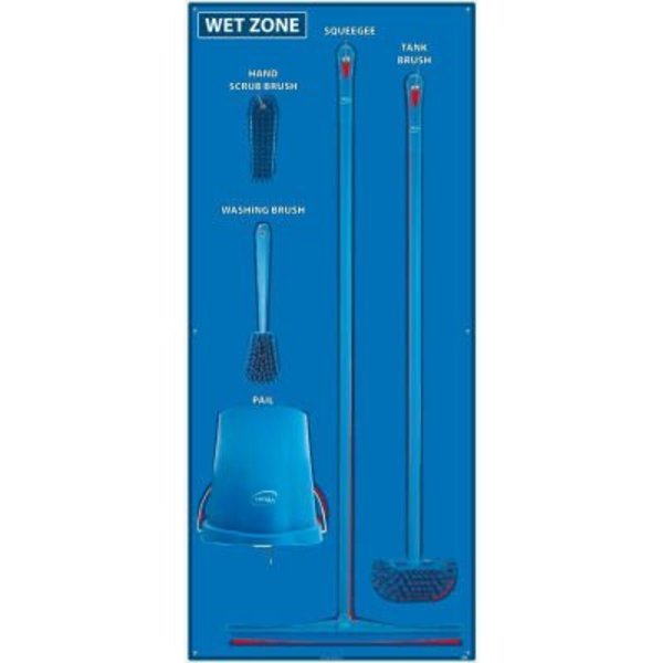 National Marker Co National Marker Wet Zone Shadow Board Combo Kit, Blue/Red, 68 X 30, Pro Series Acrylic - SBK114FG